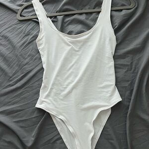 Zara Cream Scoop Neck Bodysuit